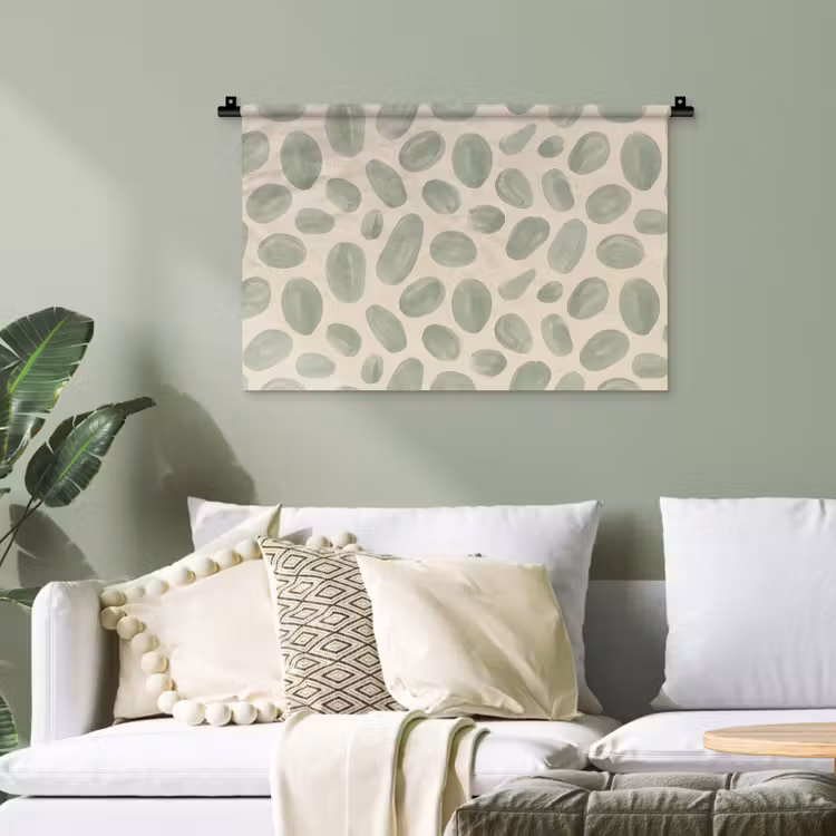 Abstract - Patroon - Organisch - Groen - Modern Wandkleed katoen klein -sfeer7