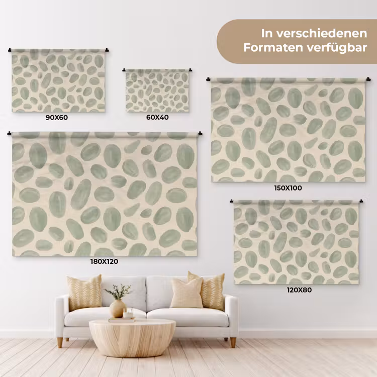 Abstract - Patroon - Organisch - Groen - Modern Wandkleed katoen klein -tsfeer8_DE