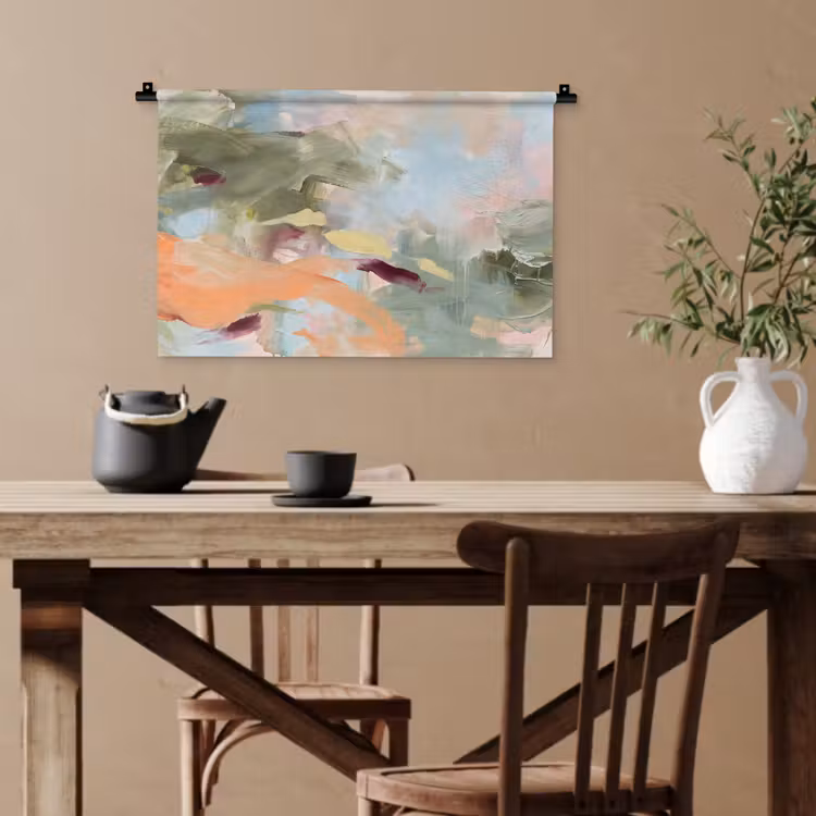 Abstract - Borstelstreken - Kunst - Modern - Pastel Wandkleed katoen klein -sfeer6