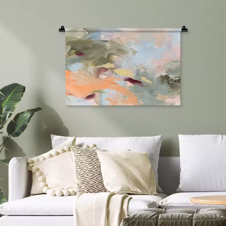 Abstract - Borstelstreken - Kunst - Modern - Pastel Wandkleed katoen klein -sfeer7