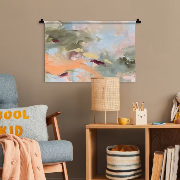 Abstract - Borstelstreken - Kunst - Modern - Pastel Wandkleed katoen klein -wsfeer4_kind