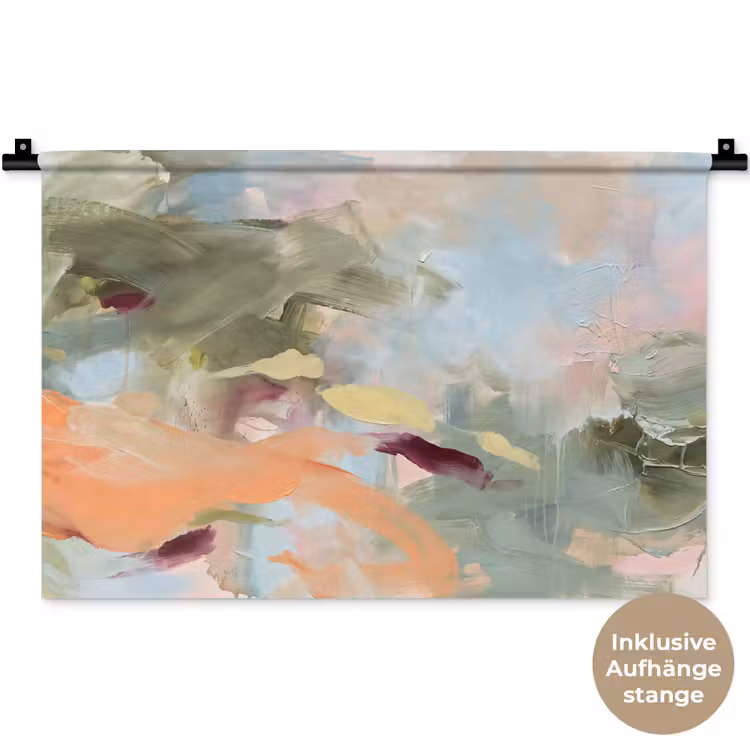 Abstract - Borstelstreken - Kunst - Modern - Pastel Wandkleed katoen klein -t3d_DE