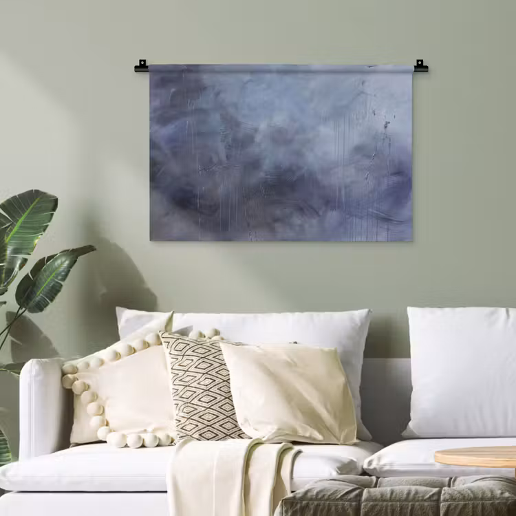 Abstract - Kwaststreken - Modern - Kunst - Grijs Wandkleed katoen klein -sfeer7
