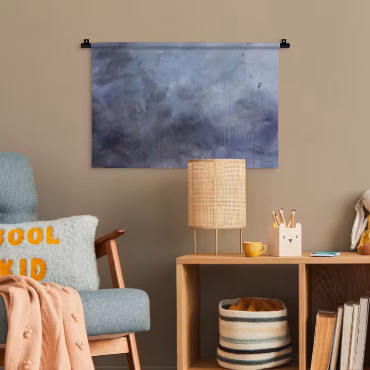 Abstract - Kwaststreken - Modern - Kunst - Grijs Wandkleed katoen klein -wsfeer4_kind