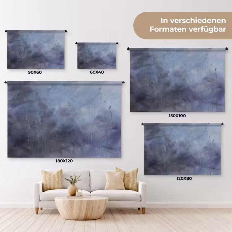 Abstract - Kwaststreken - Modern - Kunst - Grijs Wandkleed katoen klein -tsfeer8_DE