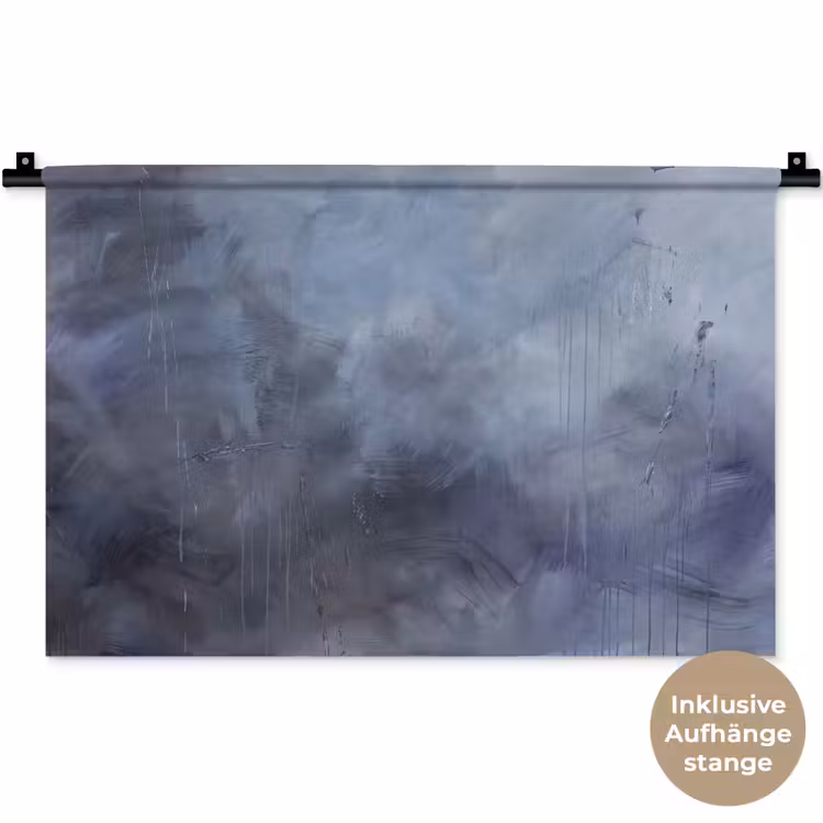 Abstract - Kwaststreken - Modern - Kunst - Grijs Wandkleed katoen klein -t3d_DE