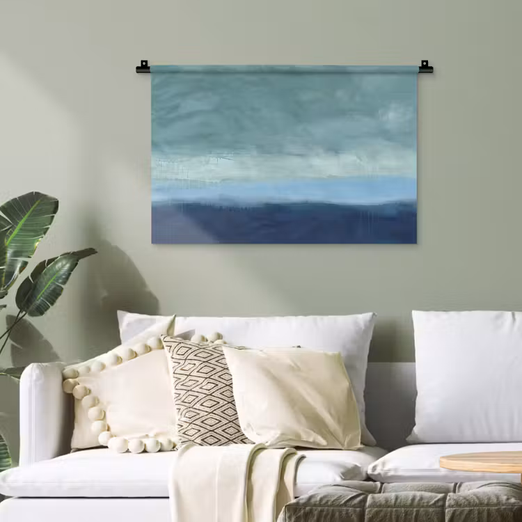 Abstract - Lagen - Rust - Modern - Blauw Wandkleed katoen klein -sfeer7