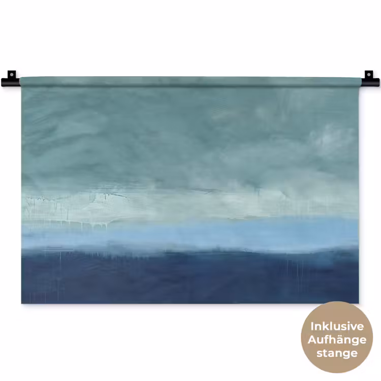 Abstract - Lagen - Rust - Modern - Blauw Wandkleed katoen klein -t3d_DE