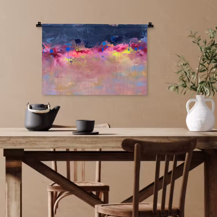 Abstract - Textuur - Kleuren - Modern - Roze Wandkleed katoen klein -sfeer6