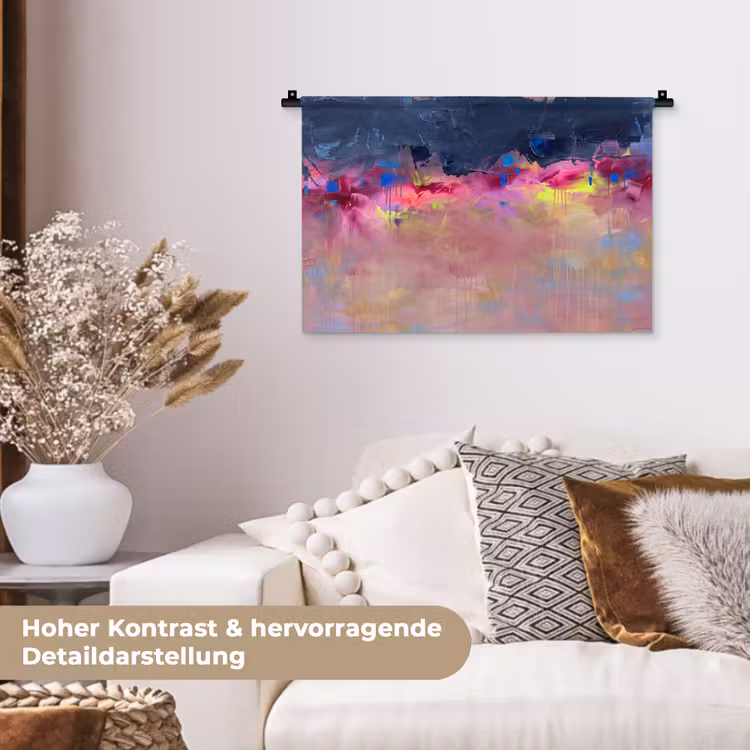 Abstract - Textuur - Kleuren - Modern - Roze Wandkleed katoen klein -tsfeer1_DE