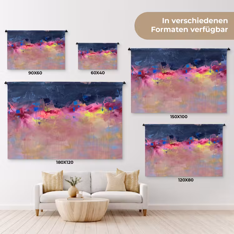 Abstract - Textuur - Kleuren - Modern - Roze Wandkleed katoen klein -tsfeer8_DE
