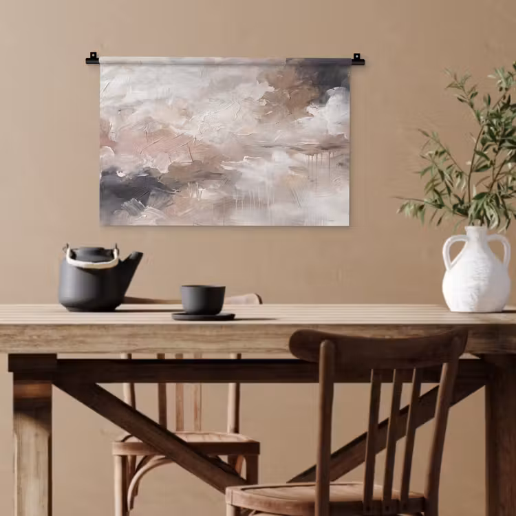Abstract - Textuur - Kunst - Modern - Beige Wandkleed katoen klein -sfeer6