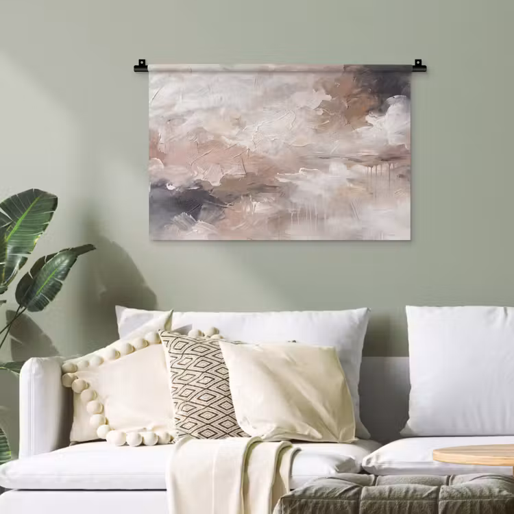 Abstract - Textuur - Kunst - Modern - Beige Wandkleed katoen klein -sfeer7