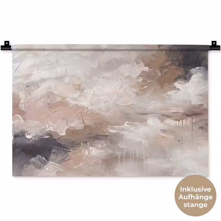 Abstract - Textuur - Kunst - Modern - Beige Wandkleed katoen klein -t3d_DE