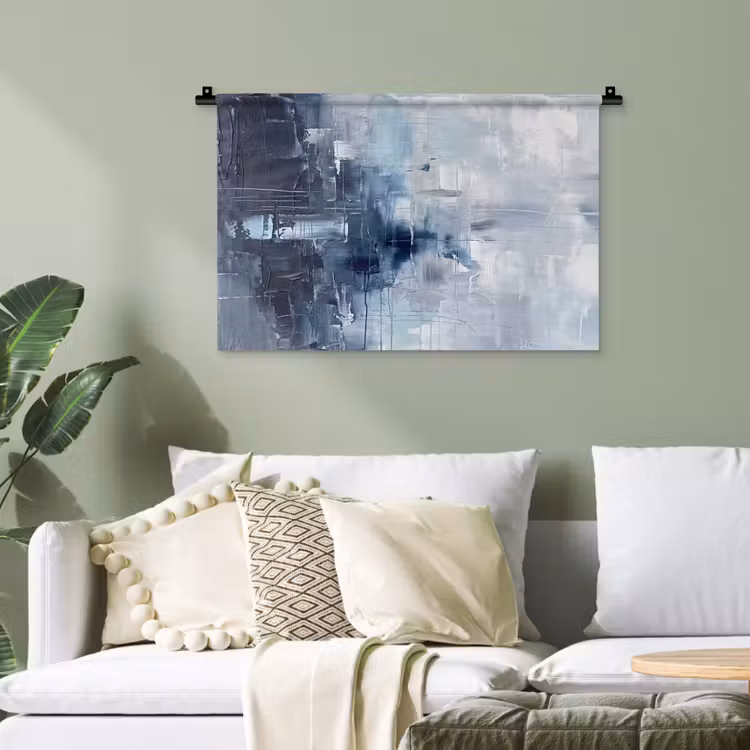 Abstract - Textuur - Kunst - Modern - Blauw Wandkleed katoen klein -sfeer7