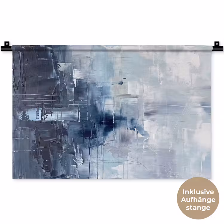Abstract - Textuur - Kunst - Modern - Blauw Wandkleed katoen klein -t3d_DE