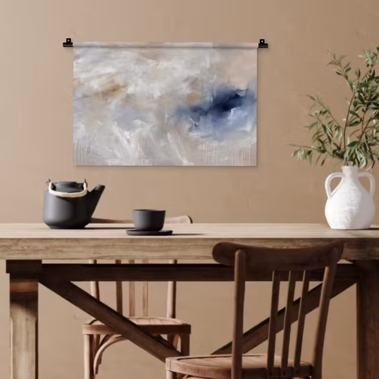 Abstract - Wolken - Sfeer - Modern - Beige Wandkleed katoen klein -sfeer6