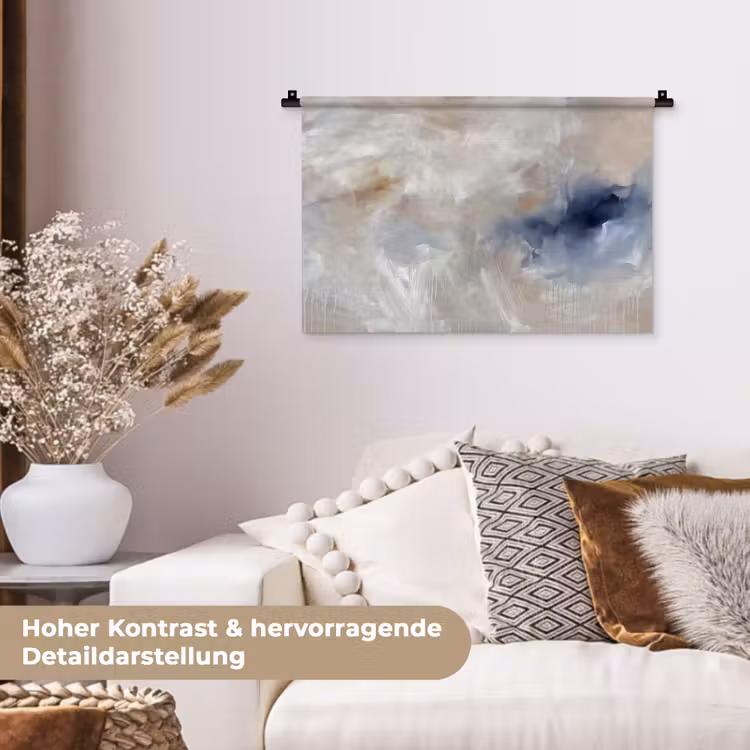 Abstract - Wolken - Sfeer - Modern - Beige Wandkleed katoen klein -tsfeer1_DE