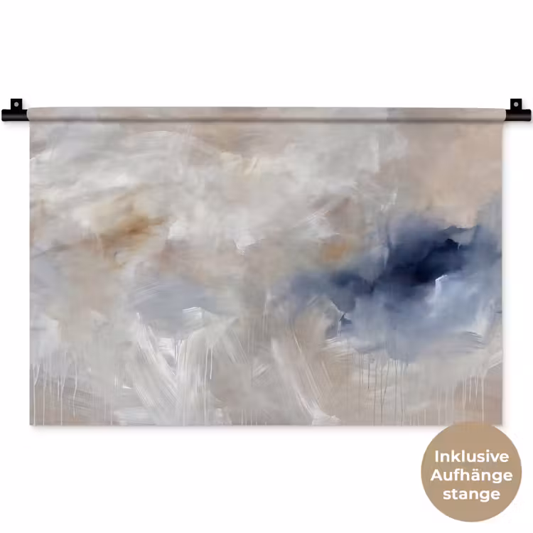 Abstract - Wolken - Sfeer - Modern - Beige Wandkleed katoen klein -t3d_DE