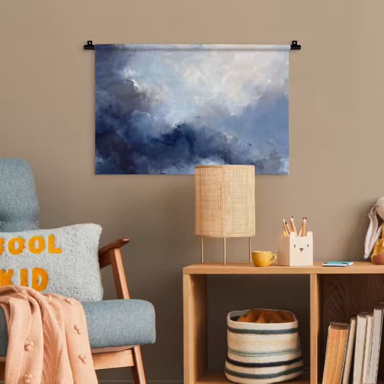 Abstract - Wolken - Modern - Blauw - Kunst Wandkleed katoen klein -wsfeer4_kind