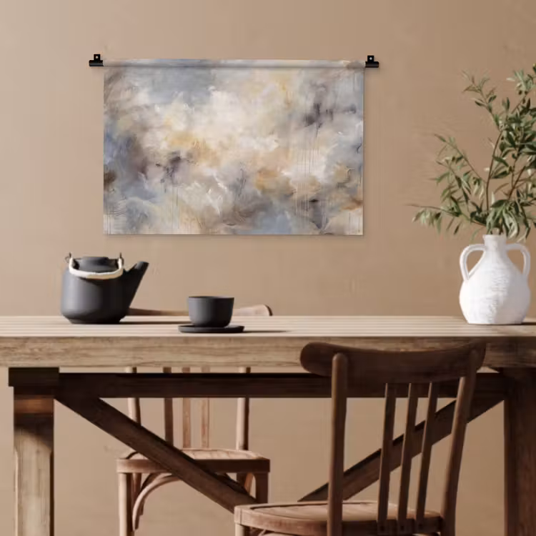 Abstract - Wolken - Sfeervol - Beige - Grijs Wandkleed katoen klein -sfeer6
