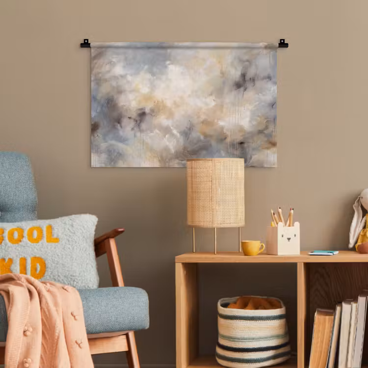 Abstract - Wolken - Sfeervol - Beige - Grijs Wandkleed katoen klein -wsfeer4_kind