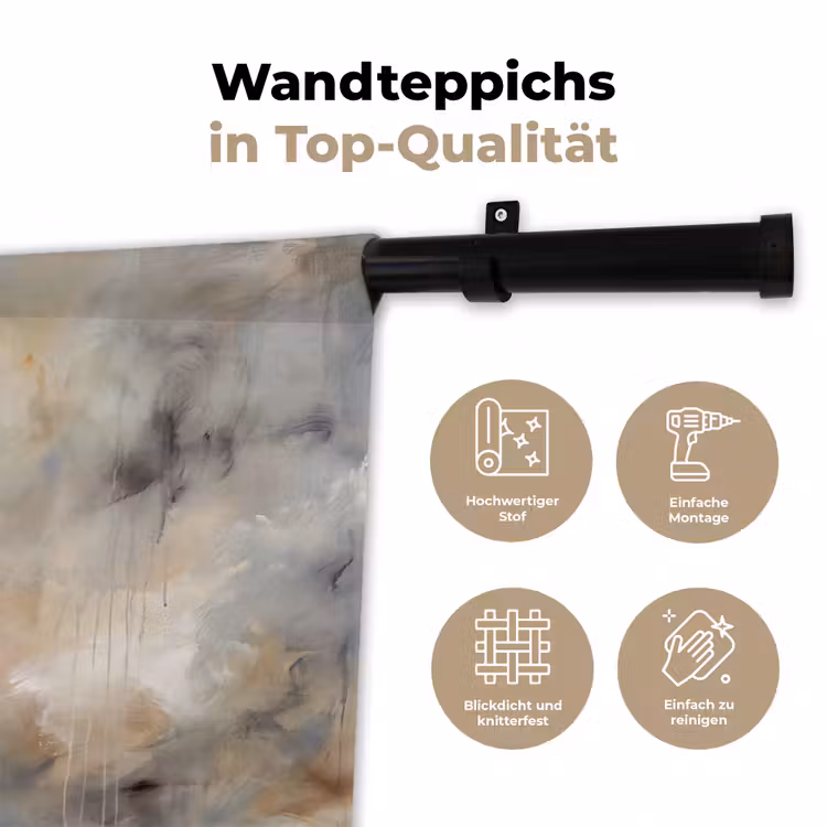 Abstract - Wolken - Sfeervol - Beige - Grijs Wandkleed katoen klein -tsfeer2_DE