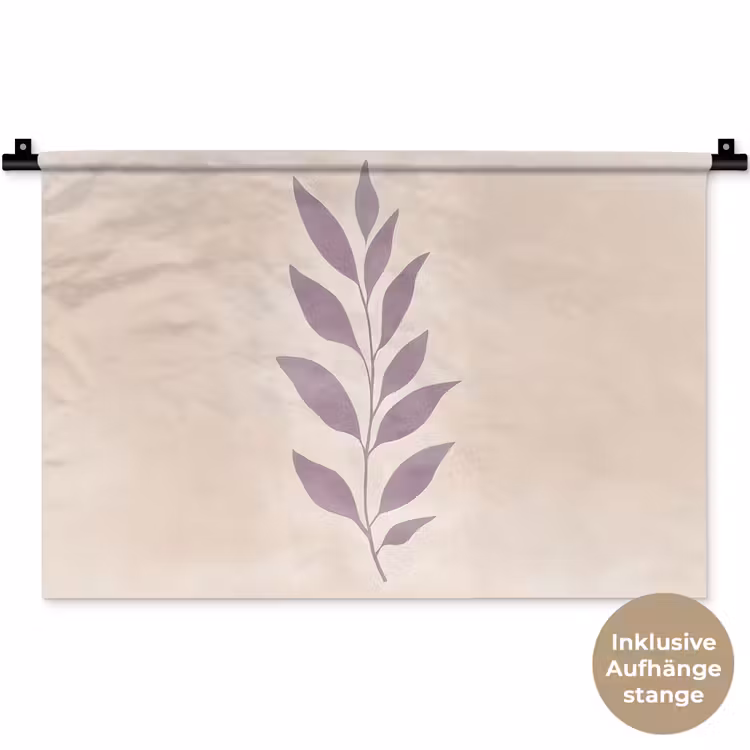 Tak - Bladeren - Minimalistisch - Beige Wandkleed katoen klein -t3d_DE
