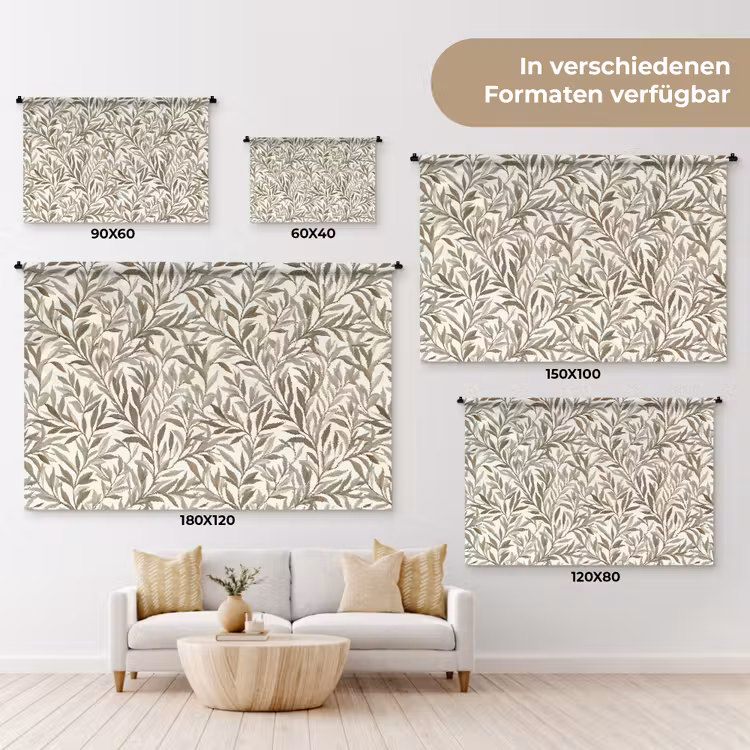 Takken - Botanisch - Taupe Wandkleed katoen klein 269 -tsfeer8_DE