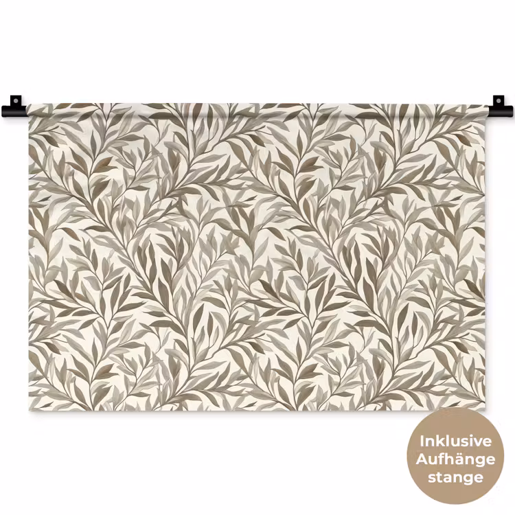 Takken - Botanisch - Taupe Wandkleed katoen klein 269 -t3d_DE