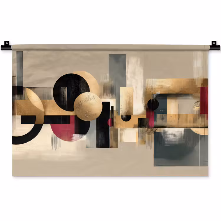Abstract - Vormen - Beige - Texturen Wandkleed katoen klein -zz3d
