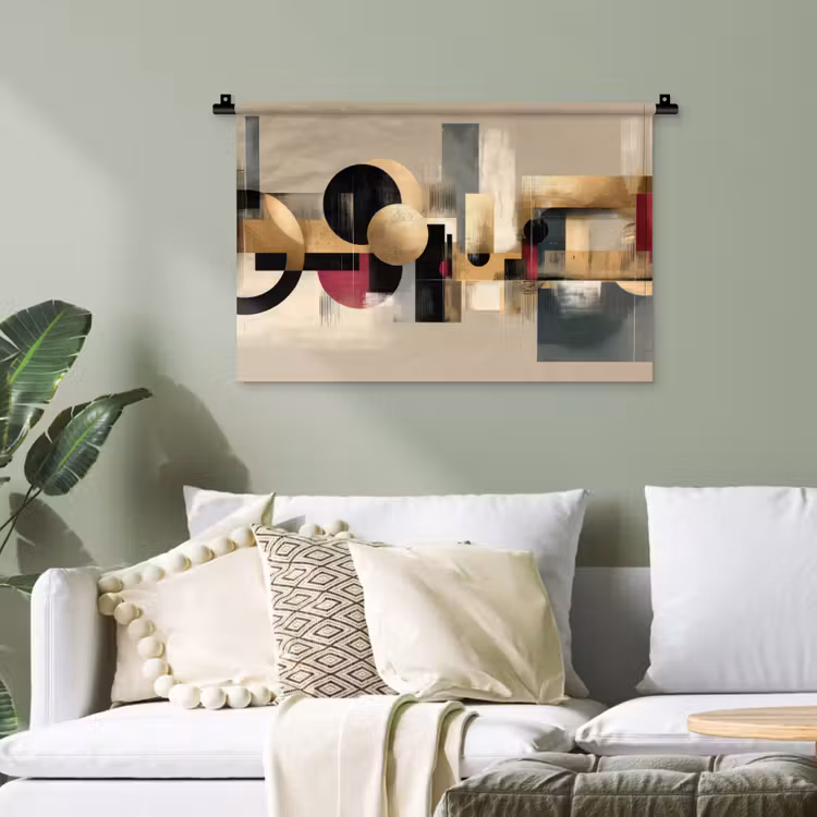 Abstract - Vormen - Beige - Texturen Wandkleed katoen klein -sfeer7