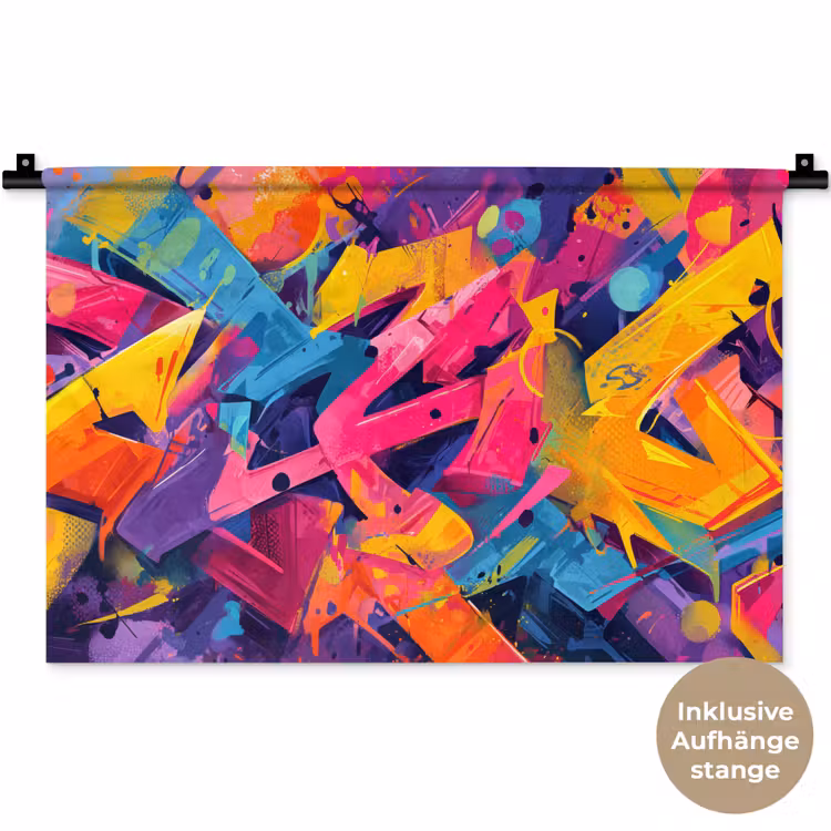 Abstract - Vormen - Kleurrijk Wandkleed katoen klein -t3d_DE