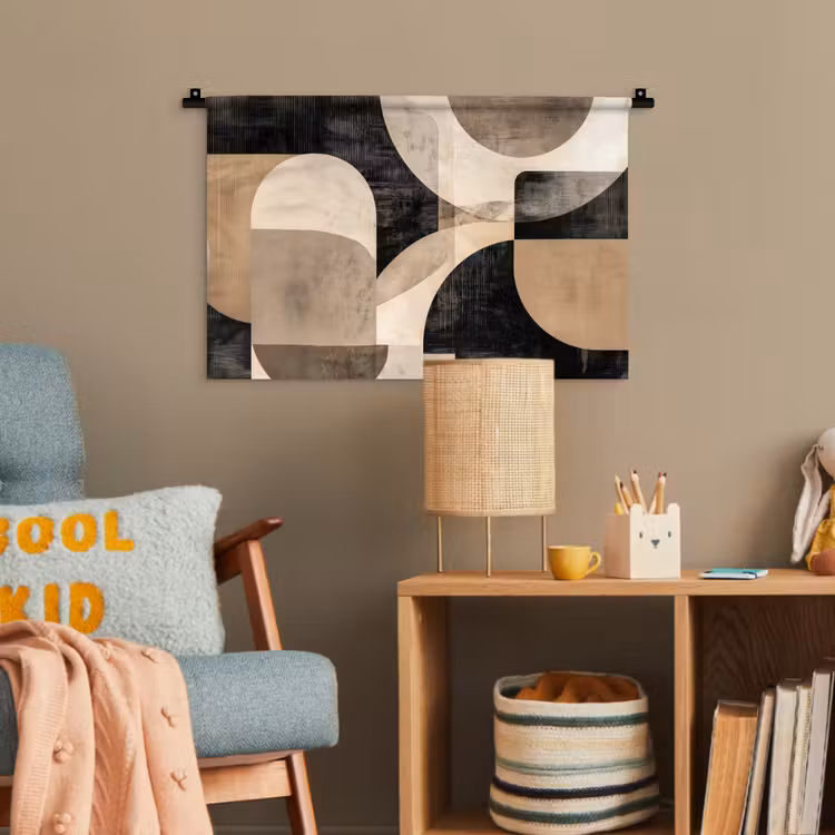 Abstract - Vormen - Modern - Beige Wandkleed katoen klein -wsfeer4_kind