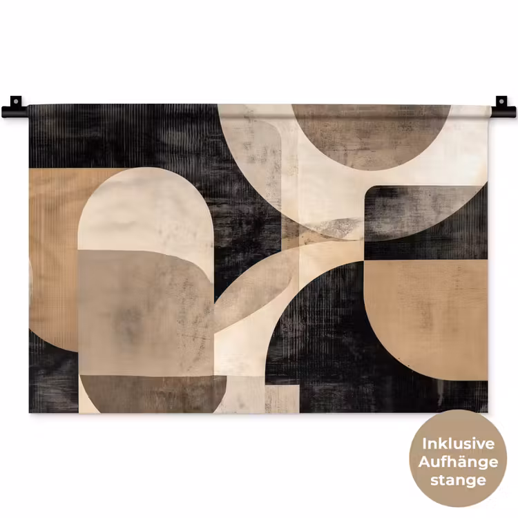 Abstract - Vormen - Modern - Beige Wandkleed katoen klein -t3d_DE