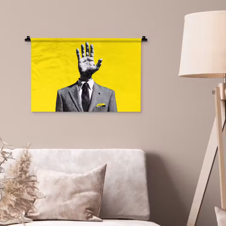 Pak - Hand - Geel Wandkleed katoen klein -sfeer4