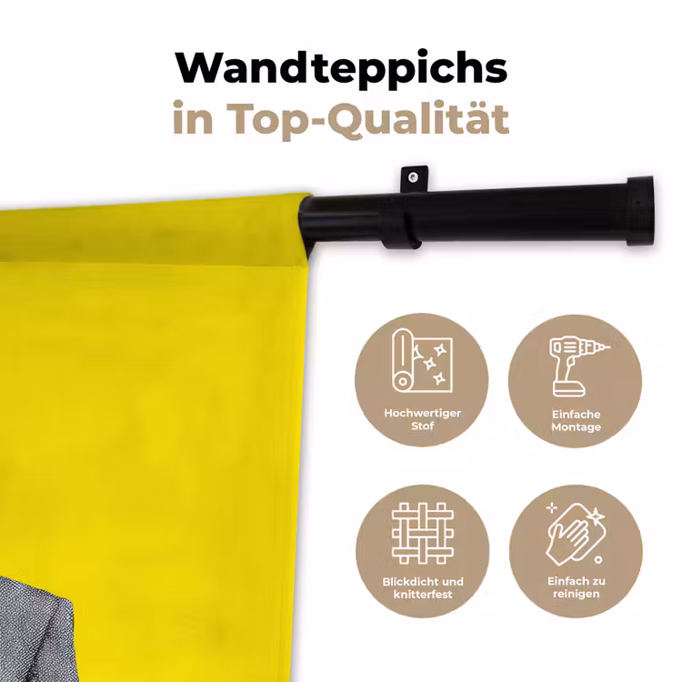 Pak - Hand - Geel Wandkleed katoen klein -tsfeer2_DE
