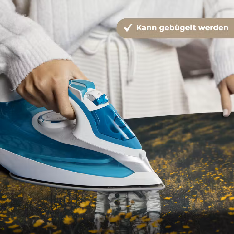 Astronaut - Bloemen - Veld - Geel Wandkleed katoen klein -tsfeer9_DE