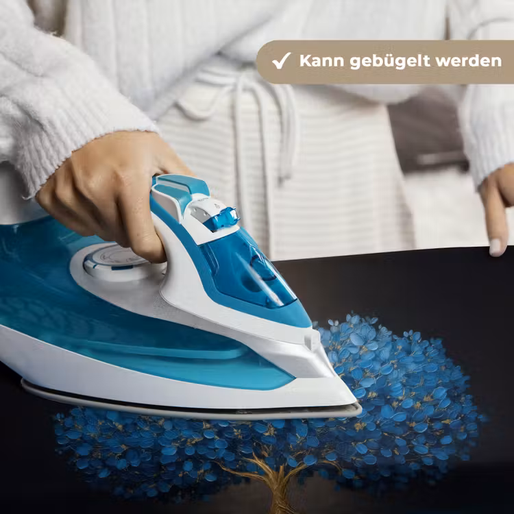 Boom - Blauw - Bladeren - Penseelstreken Wandkleed katoen klein -tsfeer9_DE
