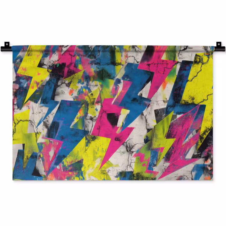 Bliksemschichten - Patroon - Marmer - Kleuren Wandkleed katoen klein -zz3d