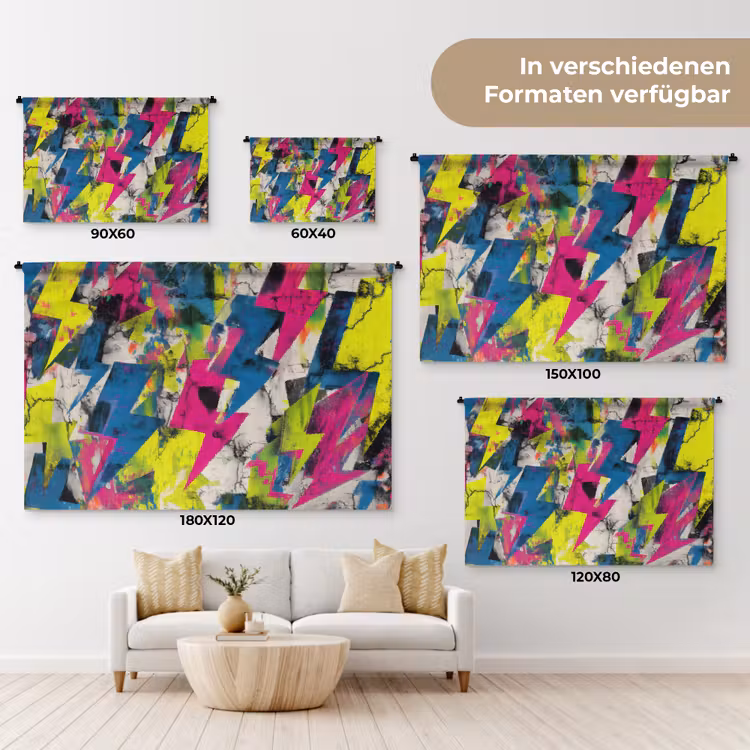Bliksemschichten - Patroon - Marmer - Kleuren Wandkleed katoen klein -tsfeer8_DE