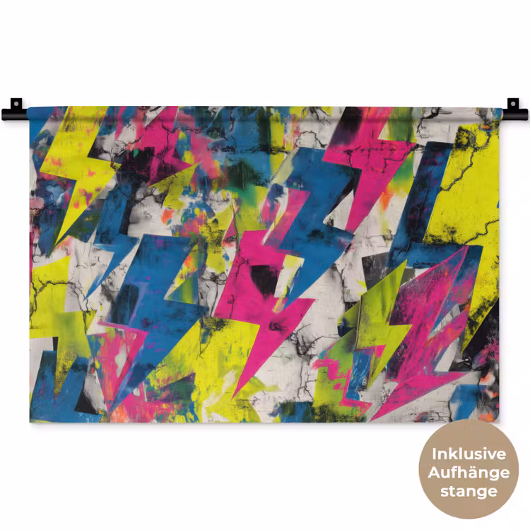 Bliksemschichten - Patroon - Marmer - Kleuren Wandkleed katoen klein -t3d_DE