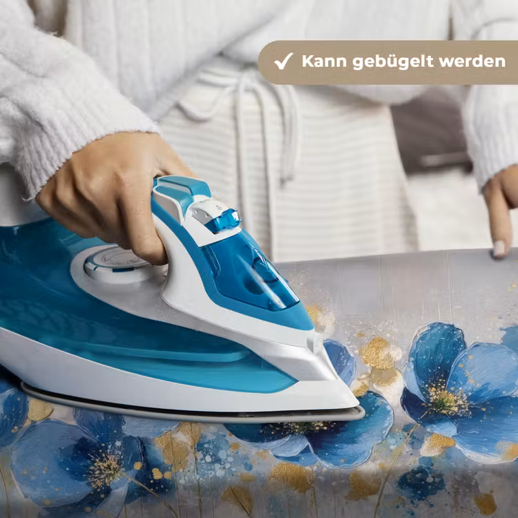 Bloemen - Blauw - Abstract Wandkleed katoen klein -tsfeer9_DE