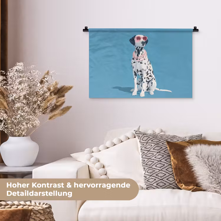 Dalmatiër - Zonnebril - Blauw Wandkleed katoen klein -tsfeer1_DE