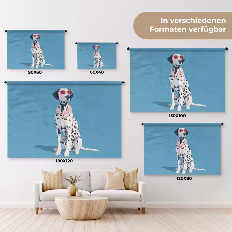 Dalmatiër - Zonnebril - Blauw Wandkleed katoen klein -tsfeer8_DE