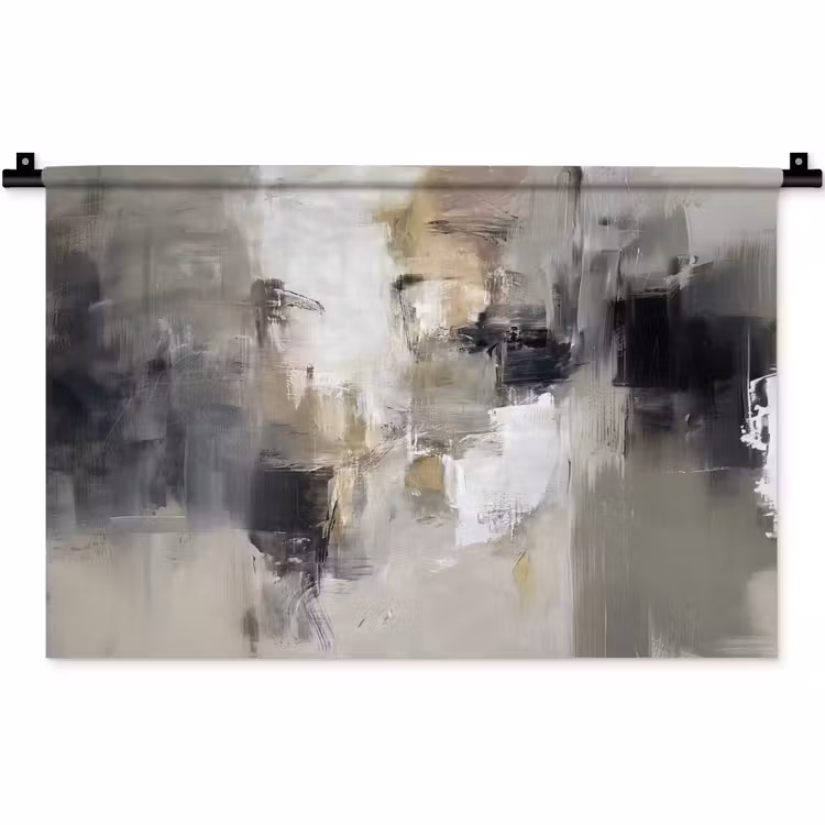 Kleurenpalet - Penseelstreken - Beige - Nevelig Wandkleed katoen klein -zz3d