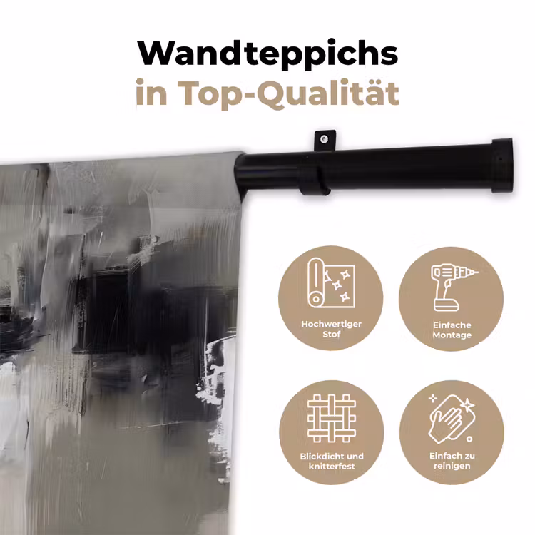 Kleurenpalet - Penseelstreken - Beige - Nevelig Wandkleed katoen klein -tsfeer2_DE
