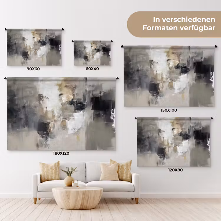 Kleurenpalet - Penseelstreken - Beige - Nevelig Wandkleed katoen klein -tsfeer8_DE