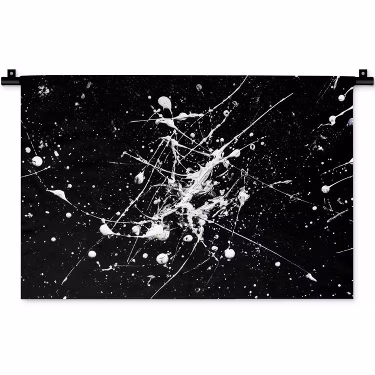Verfspatten - Wit - Abstract - Explosie Wandkleed katoen klein -zz3d