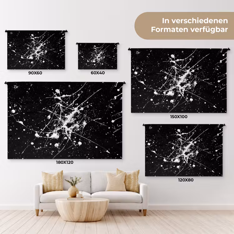 Verfspatten - Wit - Abstract - Explosie Wandkleed katoen klein -tsfeer8_DE